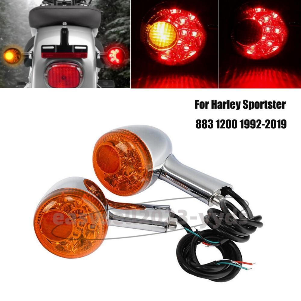 Rear Turn Signals LED Amber Light Brake Light for Harley Sportster XL 883 1200
