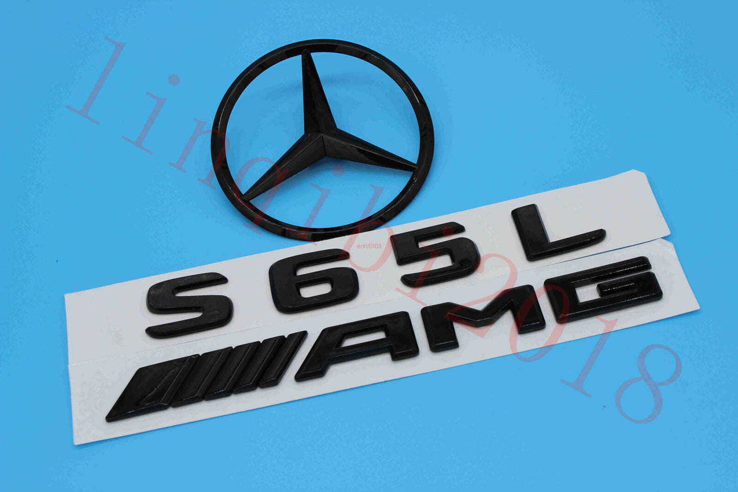 Gloss Black S65L AMG Trunk Logo Sticker Decal Emblem Badge Package for W221 S65L