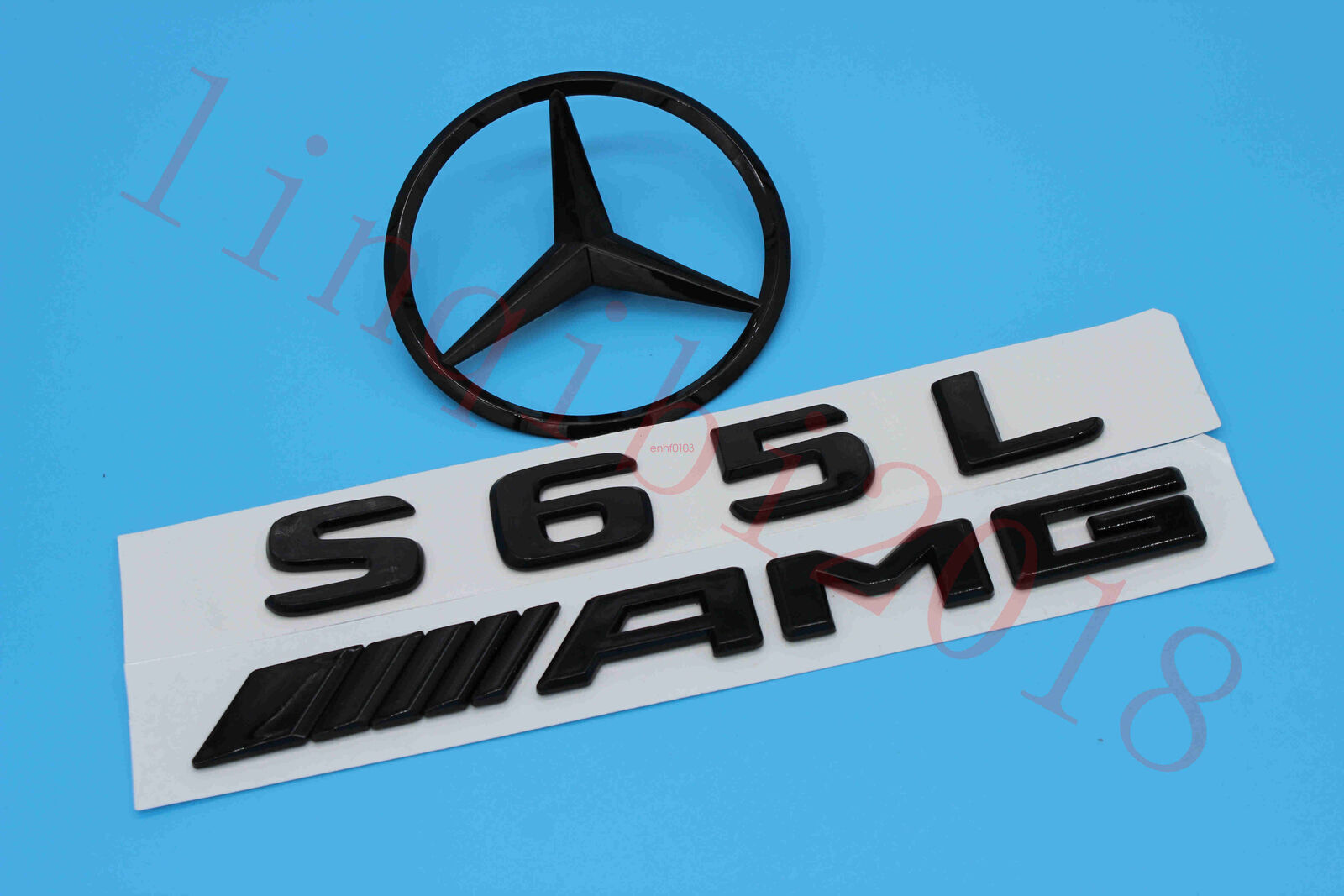 Gloss Black S65L AMG Trunk Logo Sticker Decal Emblem Badge Package for W221 S65L
