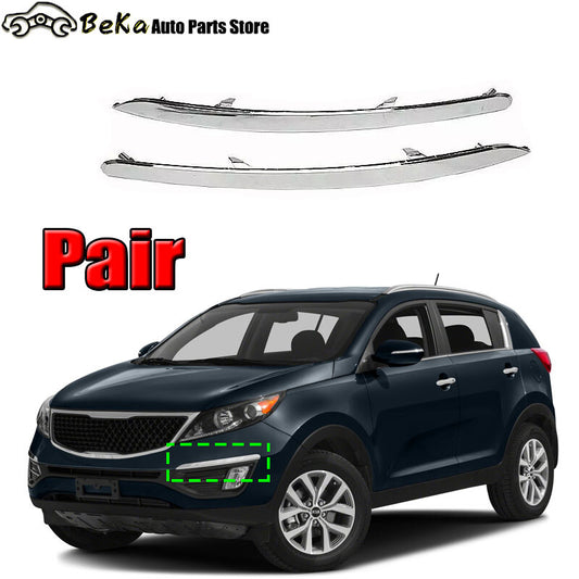 2-Pack for 2011-2015 for Kia Sportage Chrome LHRH Front Bumper Eyeliner Trim