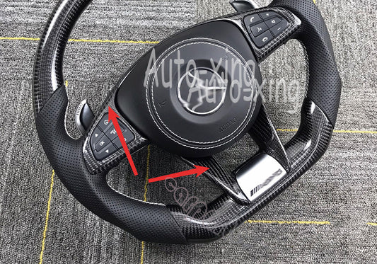 100%Real Carbon Fiber Button Cover +Lower Trim for Mercedes-Benz W205 W218 C63