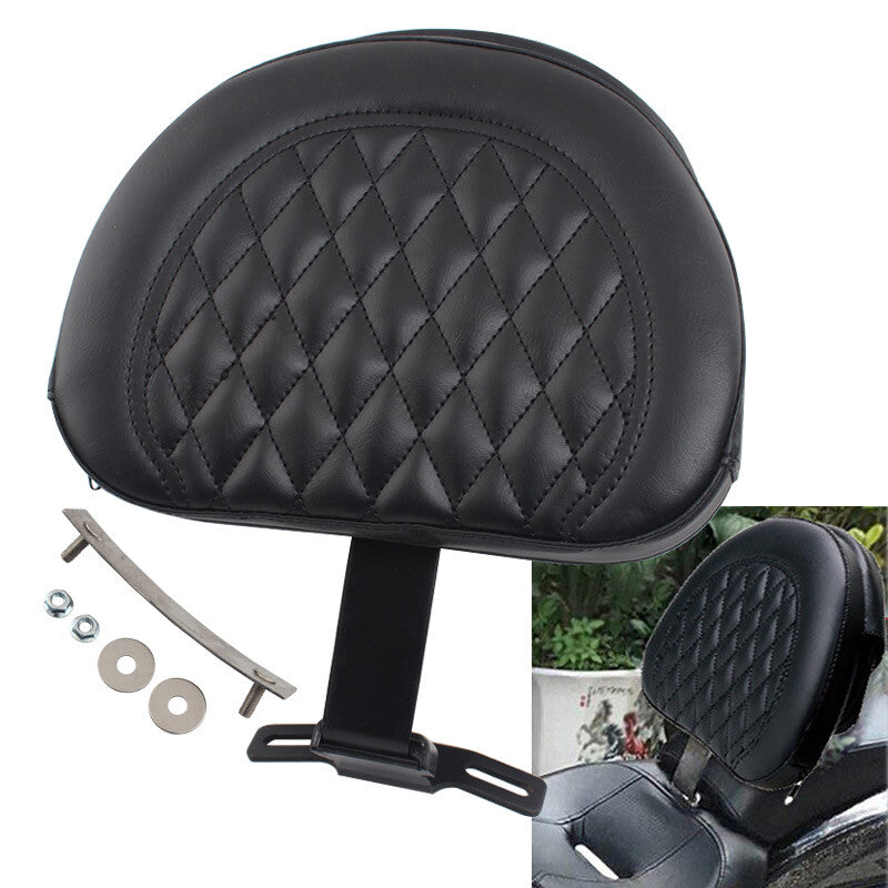 Plug-in Driver Rider Backrest Diamond Pad for Harley Fatboy Softail 2007-2017