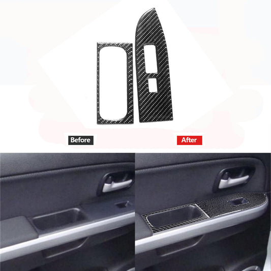 2x Carbon Fiber for Co -pilot Door Decorative Trim for Suzuki Grand Vitara 2006-2013