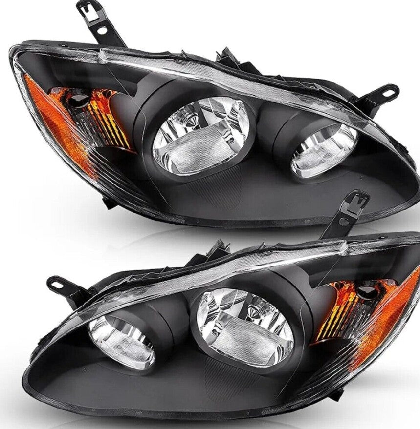 For 2003-2008 for Toyota for Corolla Headlights Headlamps Housing Black Housing Amber