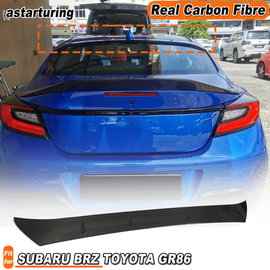 for SUBARU BRZ for TOYOTA GR86 2022-23 REAL CARBON Rear Roof Spoiler Window Wing Lip