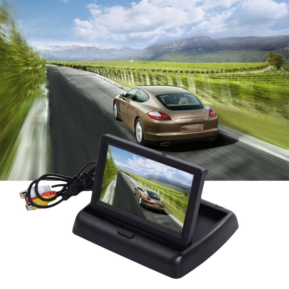 Car Rearview Parking Monitor Auto 4.3 Foldable LCD Color Display Screen Reverse