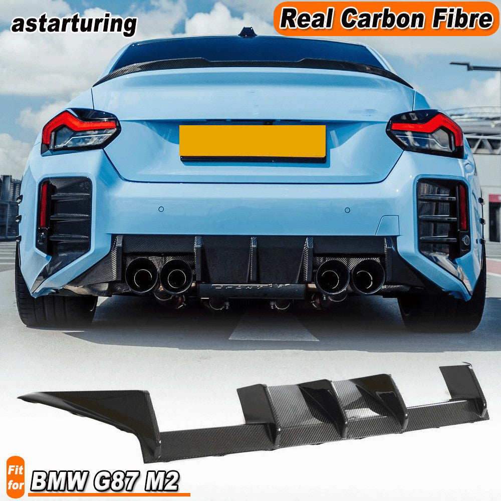 Fit for BMW G87 M2 Coupe 2022-2024 REAL CARBON Rear Bumper Diffuser Lip Spoiler