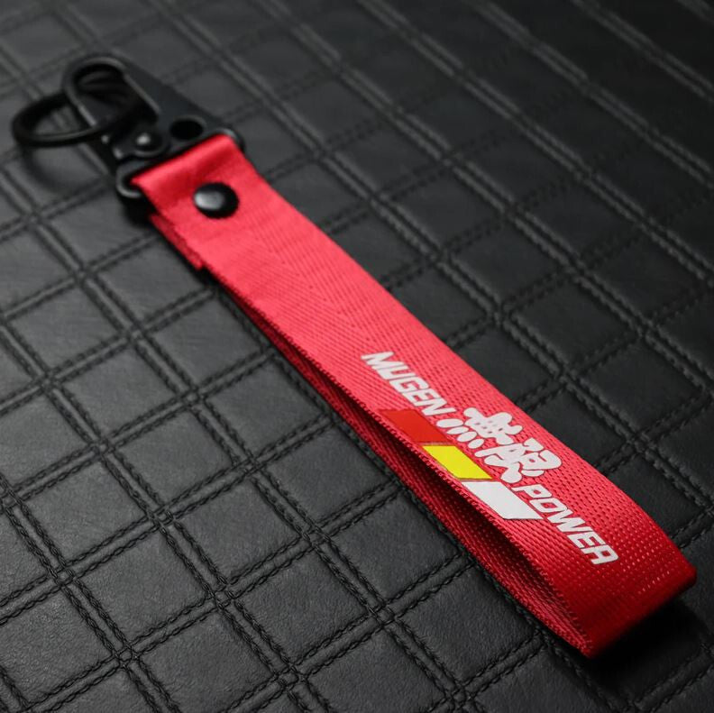 Car keychain metal key ring badge lanyard red for Mugen Universal