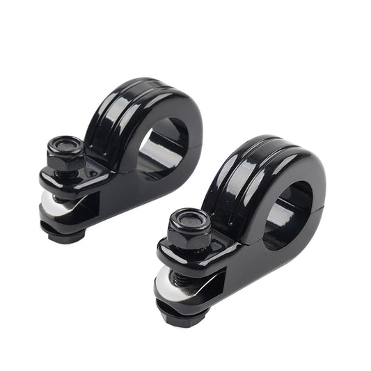 Black Foot Peg Mount Clamp Bracket Fit for Harley 1 1/4 Highway Engine Crash Bar