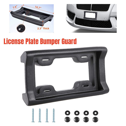 License plate bumper protector with screws and 2.3-inch thick protective rubber kit