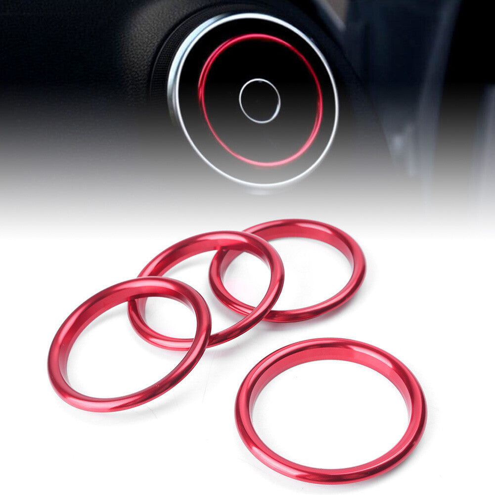 L¨¹ftungsringe L¨¹ftungsd¨¹sen Ringe Zierringe Dekor Alu Rot Fur for Audi A3 8V 12-19