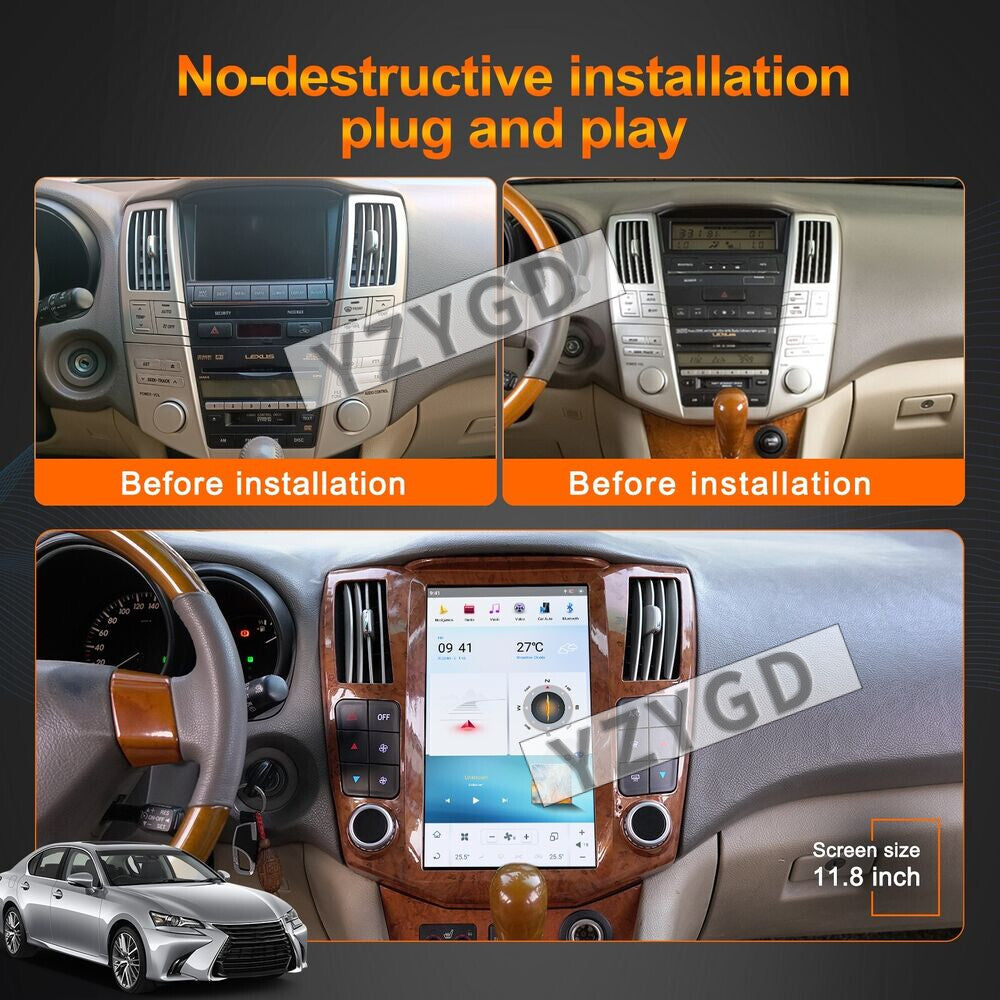 for Lexus RX300 RX330 RX350 RX400H 2004-2008 2Din Car Radio GPS Receiver Screen