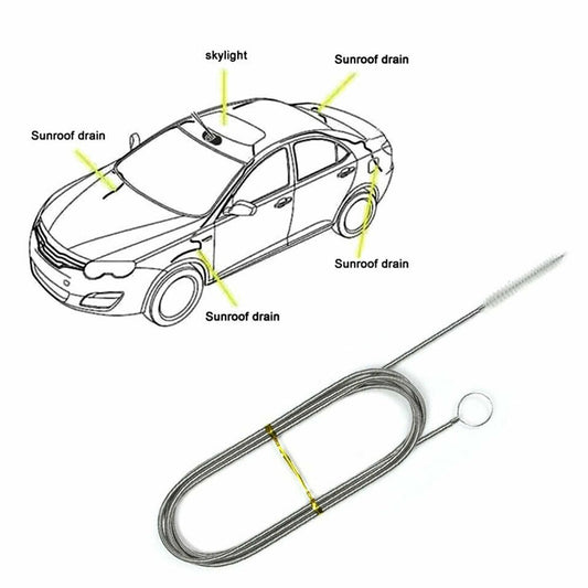 1x Flexible Car Drain Dredge Sunroof Cleaning Scrub Brush-Tool Accessories 150CM