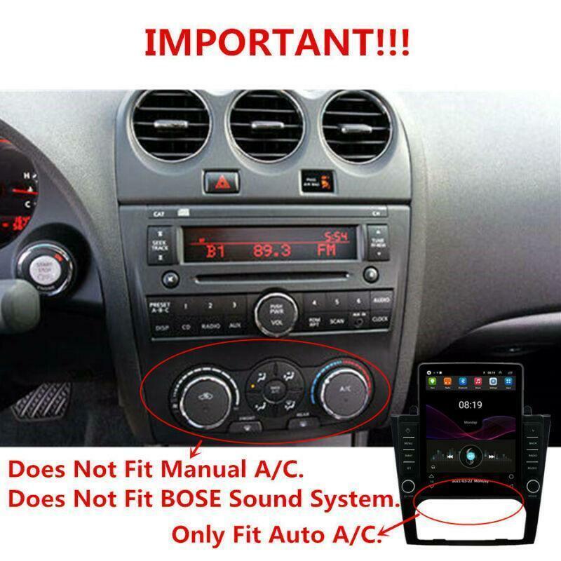 for Nissan Altima Teana Android 10.1 Radio Navi 9.5 Stereo Head Unit FM 2008-12