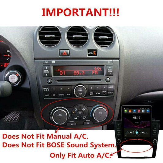 for Nissan Altima Teana Android 10.1 Radio Navi 9.5 Stereo Head Unit FM 2008-12