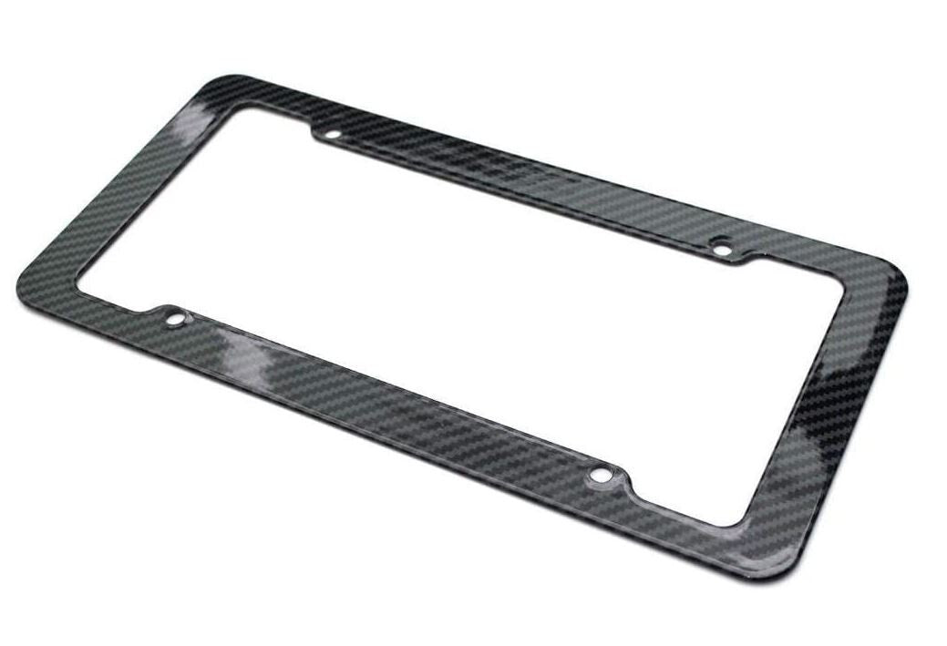1 piece of car license plate frame cover cap, trunk black carbon, suitable for Chevrolet