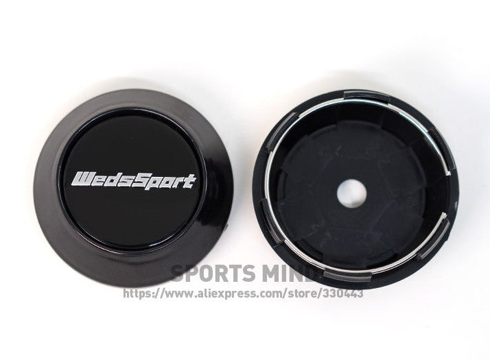 4x68mm WedsSport logo badge wheel center cap hubcap badge black TE37 rims