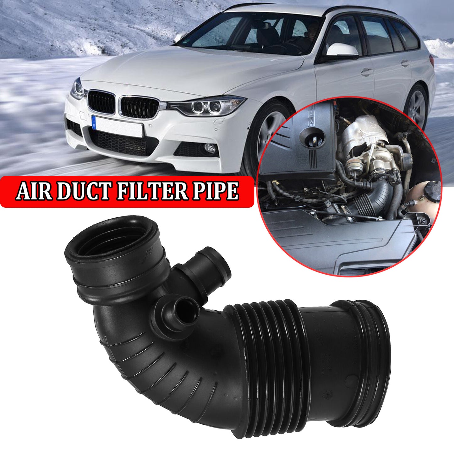 One air filter tube is suitable for BMW F20, F21, F30, F31, 114i, 116i, 118i, 120i, 316i, 320i, etc.
