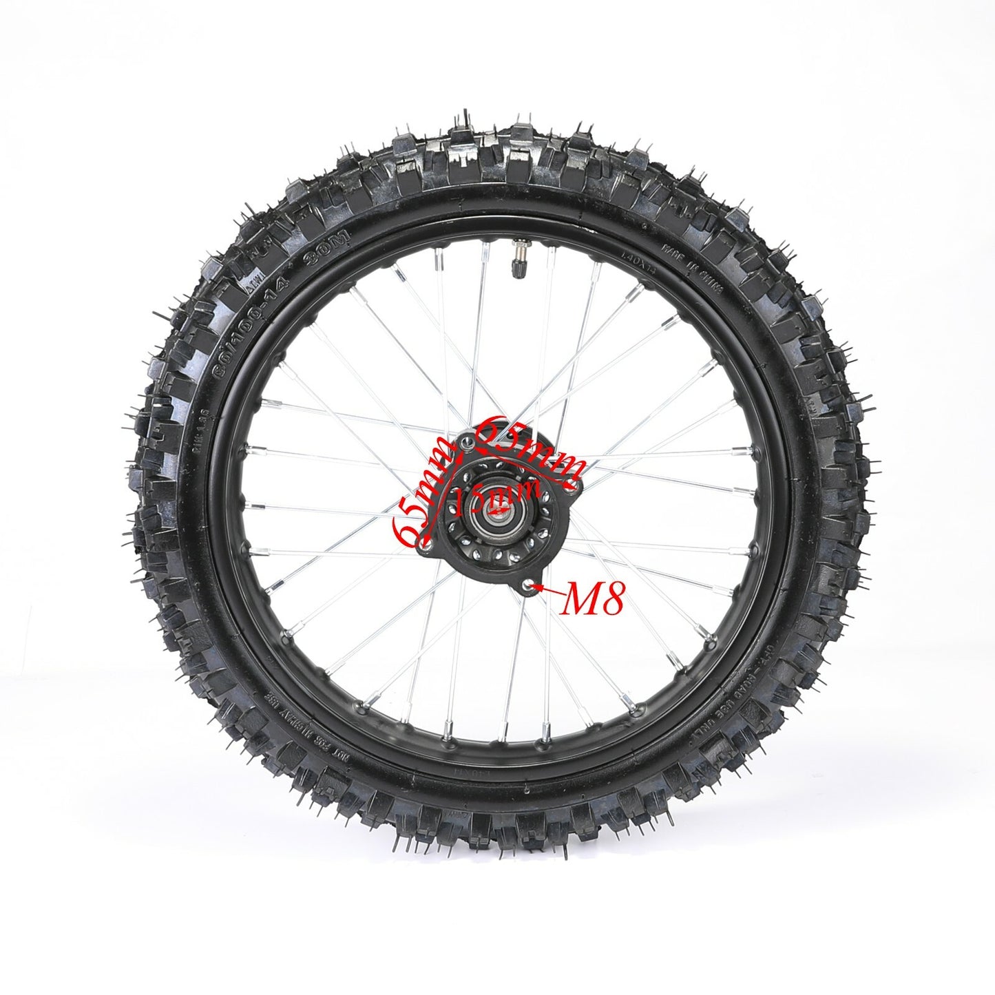 15mm 60/100-14 inch front tire rim 2.50-14 for Pit bike SSR 110cc 125cc KX65