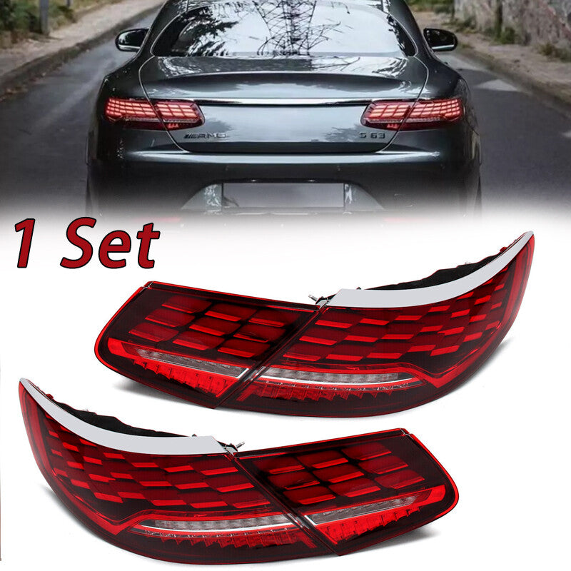 LED taillights upgraded with red lenses for Mercedes-Benz S-Class Coupe W217 C217 14-18