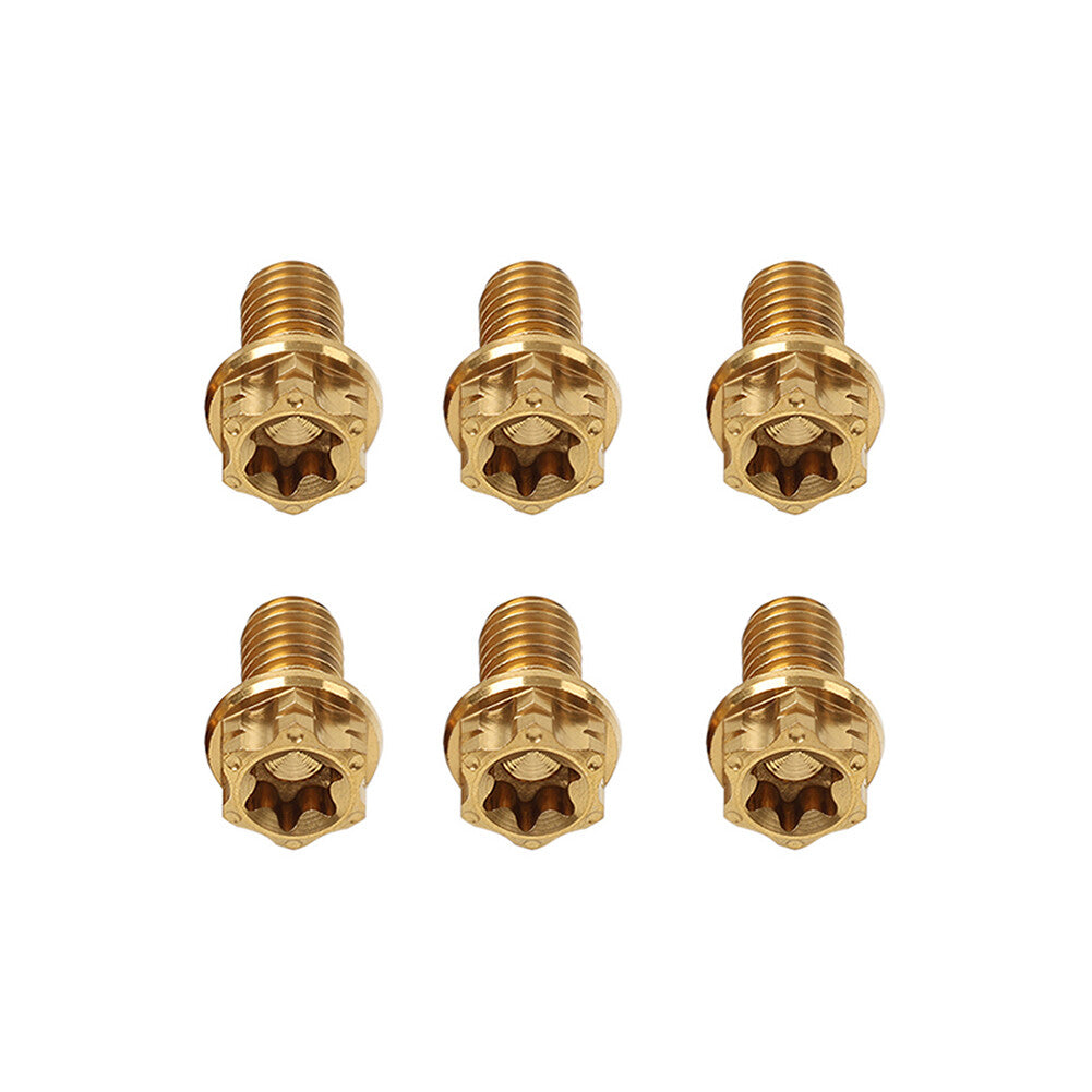 6pcs Bolts Torx Head Flange Screws M8x35mm Gold For Motorcycle Bike