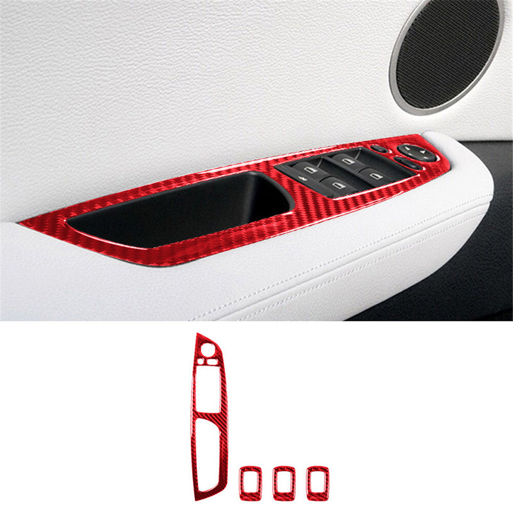 4x red carbon fiber power window cover for BMW X5 E70 X6 E71 2008-2013