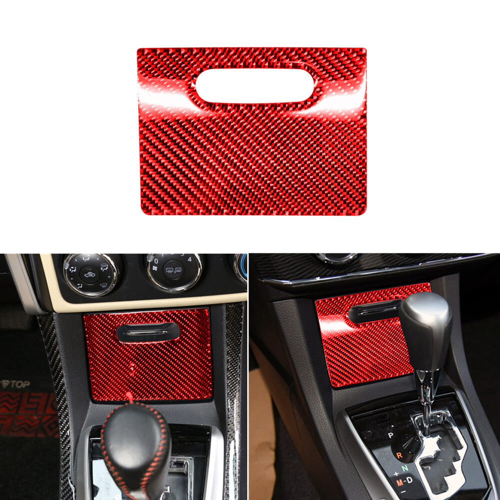 Red Carbon Fiber Cigarette Lighter Panel Cover Trim for Toyota for Corolla 2014-2018