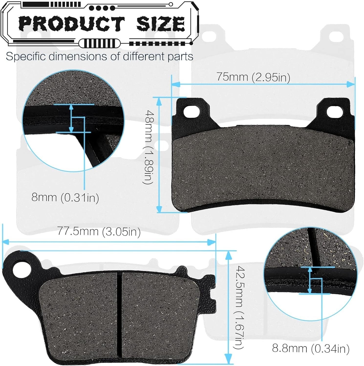 Brake Pads for Honda CBR600RR CBR 600 RR 600RR 2007-2017
