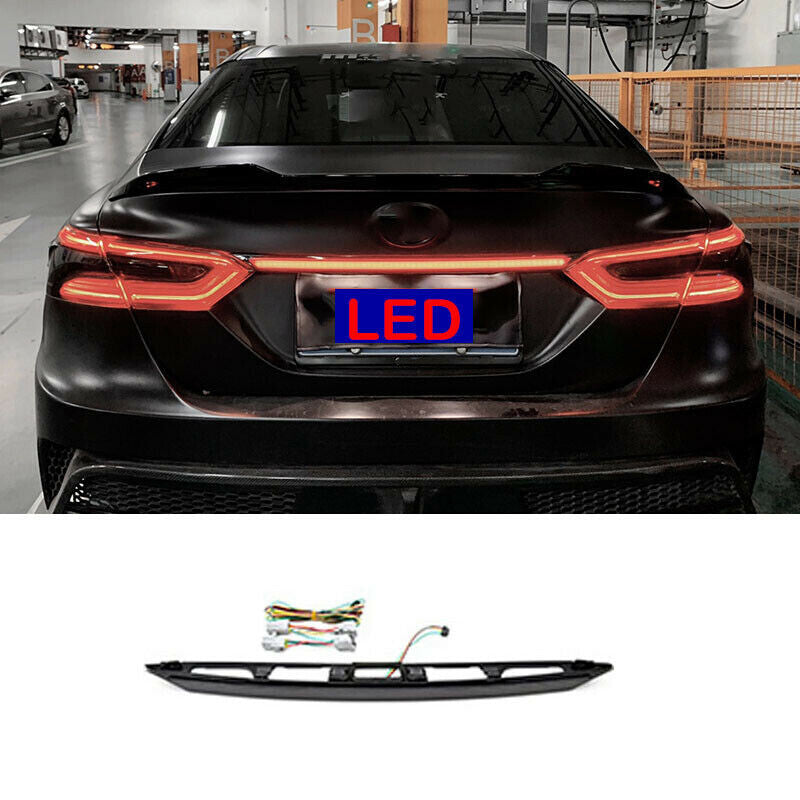 for Toyota for Camry 2018-2023 Smoked Black Rear Door Trunk LED Tail Light Lamp Trim