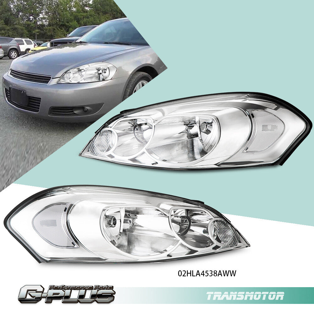 Suitable for 06-13 for Chevrolet Impala driver/passenger side transparent lens headlight