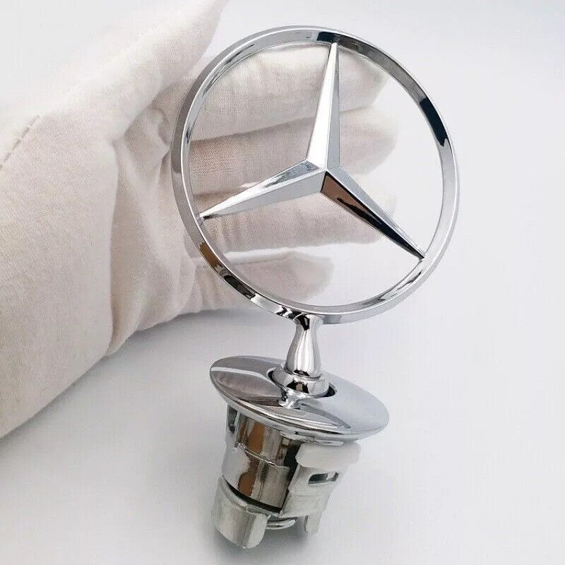 Suitable for Mercedes-Benz Chrome front hood trim star mounting badge CES AMG