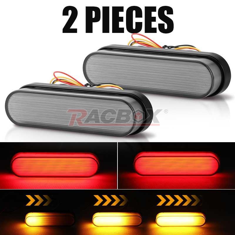 2X Motorcycle LED DRL Rear Stop Brake Tail Light Turn Signal Flowing for ATV UTV