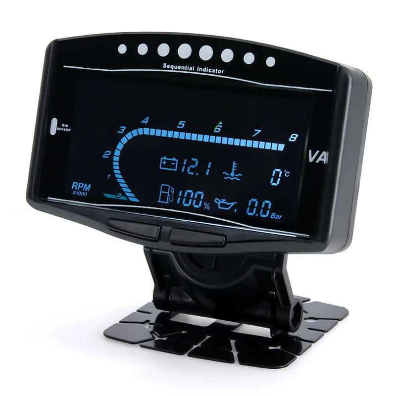 Car 5IN1 Digital Tachomet Voltmeter Temperature Fuel Pressure Gauge Oil Pressure