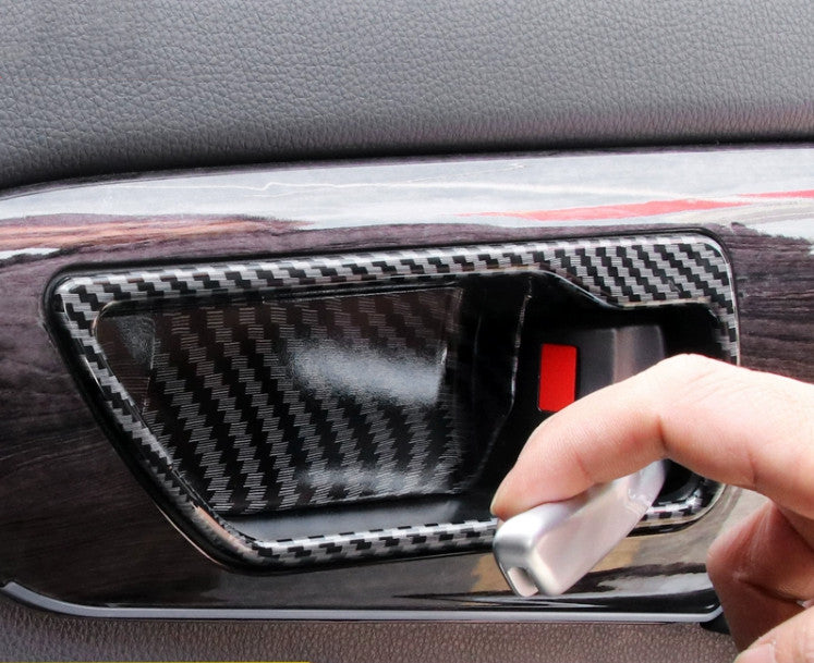 Carbon fiber interior door handle cup cover trim (4 pieces) for Toyota Tendera 2022 and 2023
