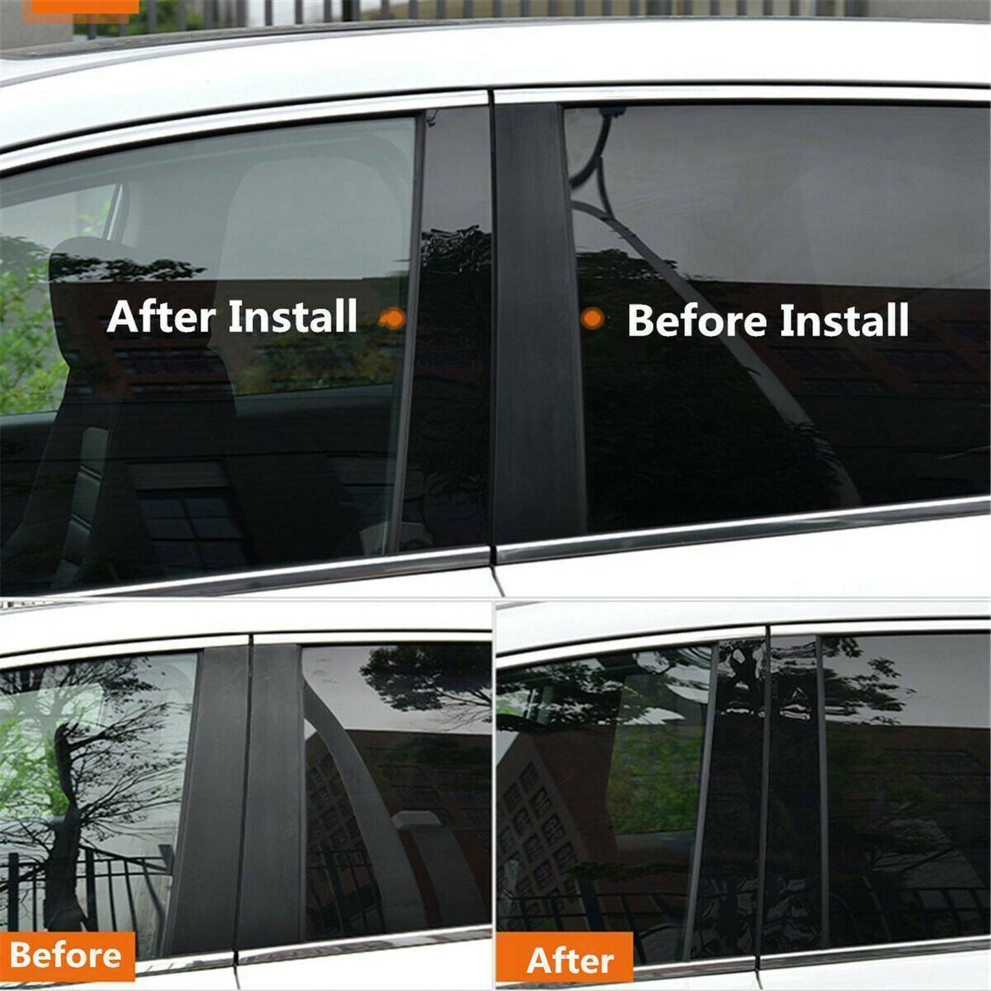 Piano Black Pillar Posts Door Window Molding Strip Trims for VW for Golf MK7 22-2023