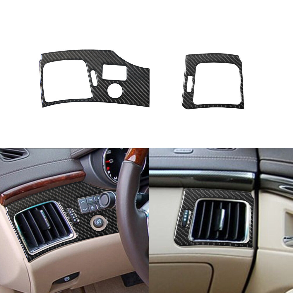 2Pcs Car A/C Outlet Trim Cover Panel Carbon Fiber for CADILLAC CTS SPORT 2008-UP