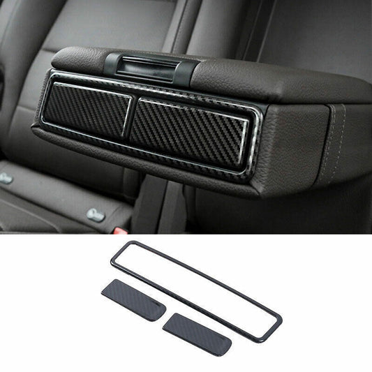 for Benz GLE GLS 2020-2023 Carbon Fiber Steel Rear Armrest Box Decor Frame Trim