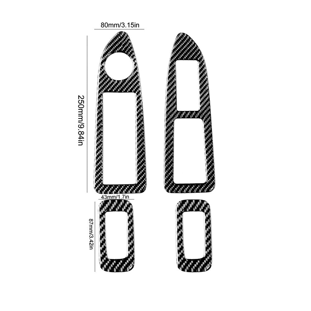 4Pcs Carbon Fiber Window Button Panel Trim Cover for Chrysler 300 2008-2010