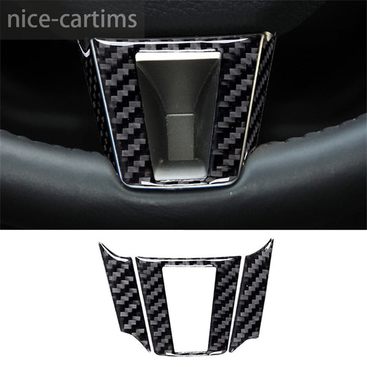 3¡ÁCarbon Fiber Steering Wheel Lower U-Shaped Panel Cover for Jaguar XF 2009-2011