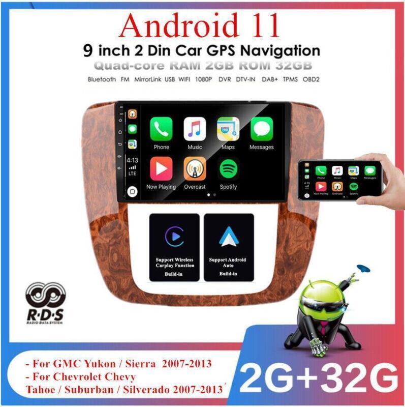 For 2007-13 for GMC for Yukon for Sierra Tahoe Car Radio GPS Carplay 9 Android 11 Head Unit
