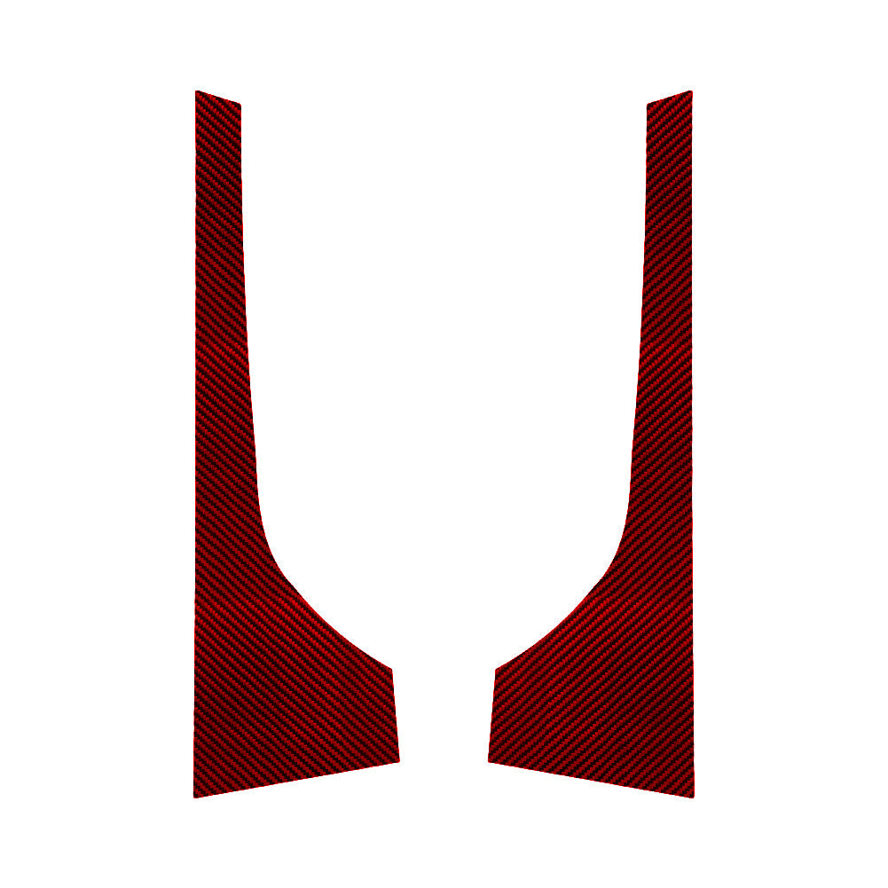 2X Red Carbon Fiber Front Door Panel Cover Trim for Honda Ridgeline 2017-2020