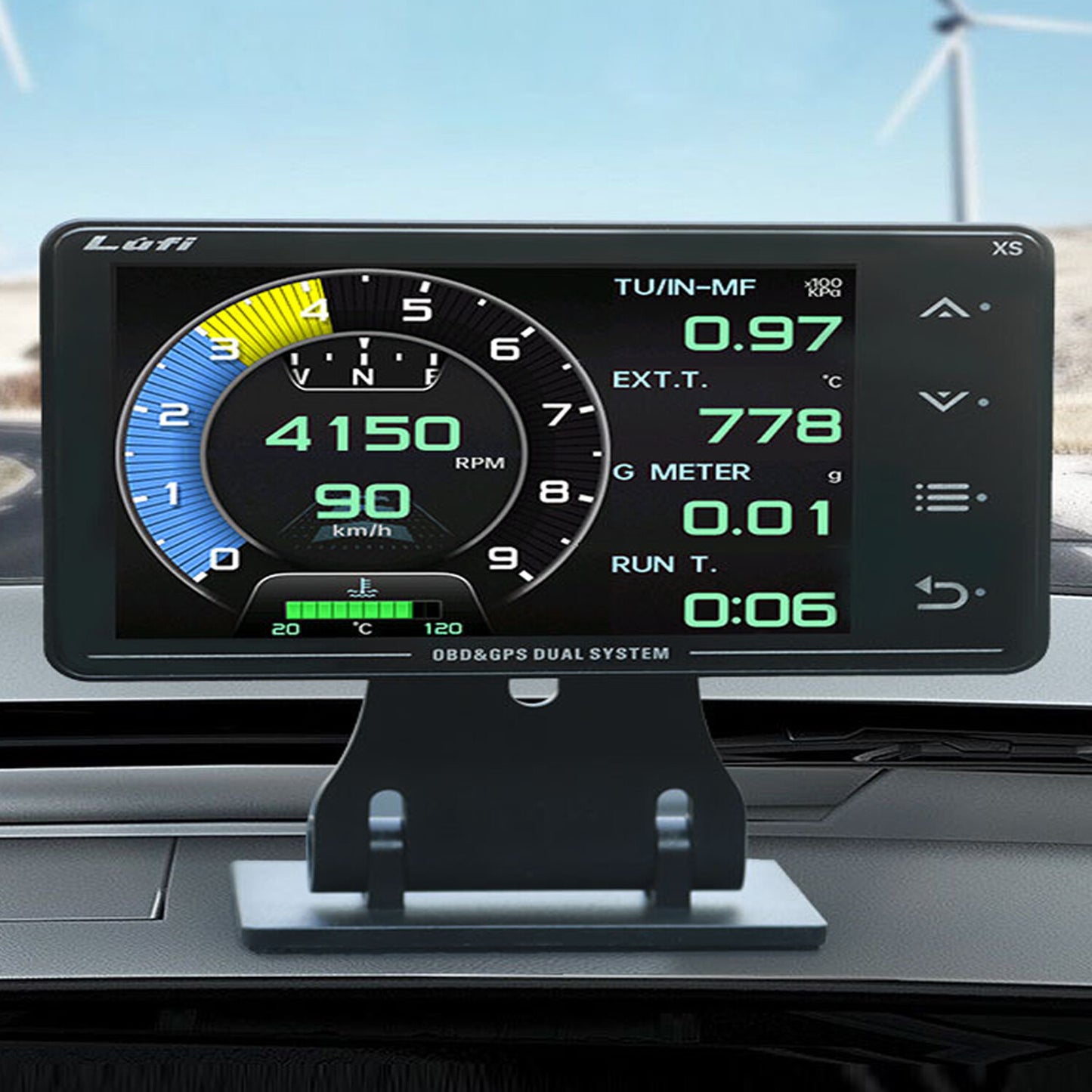 LCD Car Modified Instrument OBD2 Boost gauge GPS Multi-function GyrometerTurbine