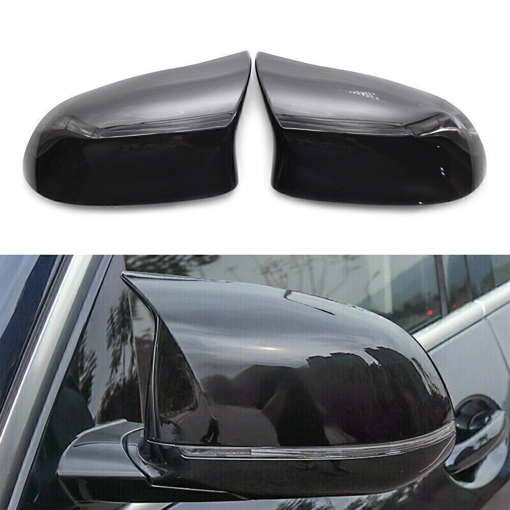 Rear View Mirror Cover Trim Mirrors Decor for BMW X5 F15 X6 F16 2014-2018 Black