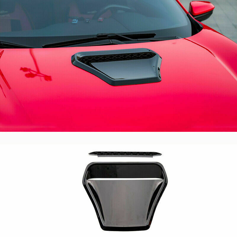 for Honda for Civic 2016-2021 Bright Black Car Front Hood Inlet Air Vent Cover Trim