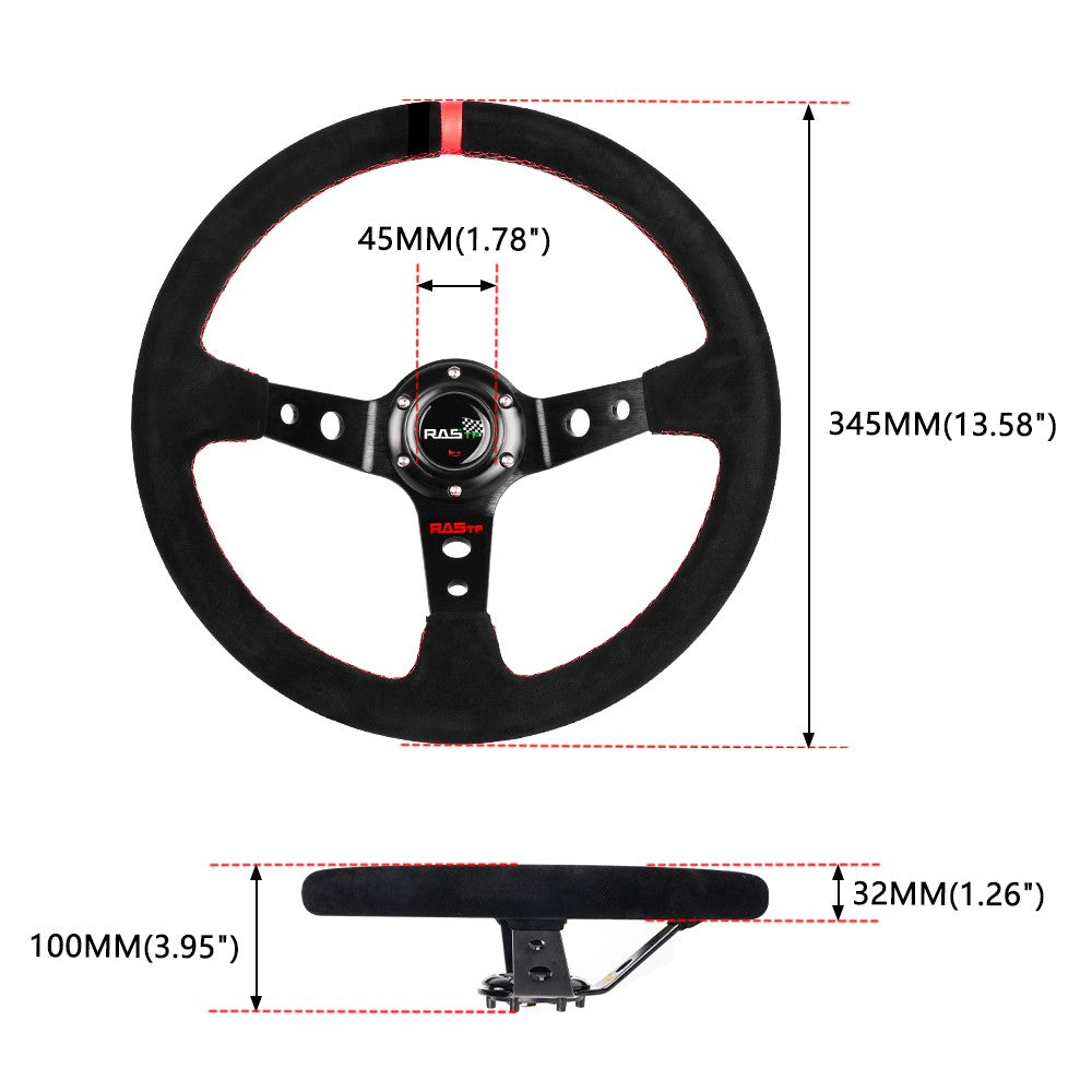 14 Suede Steering Wheel+Quick Release+Hub Adapter 170H for Chevy Camaro 69-05