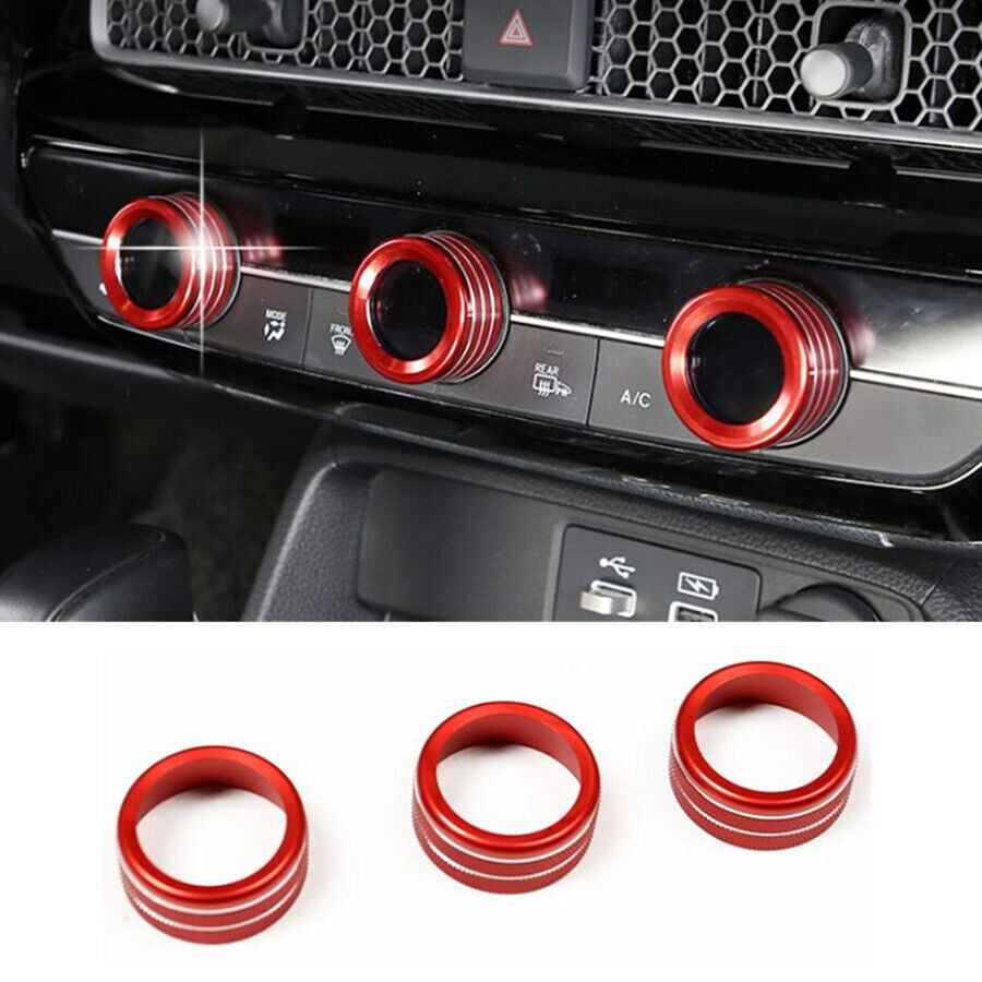 7P For 2023-2024 for Honda CR-V CRV Red Inner Central Control Switch Knob Cover Trim