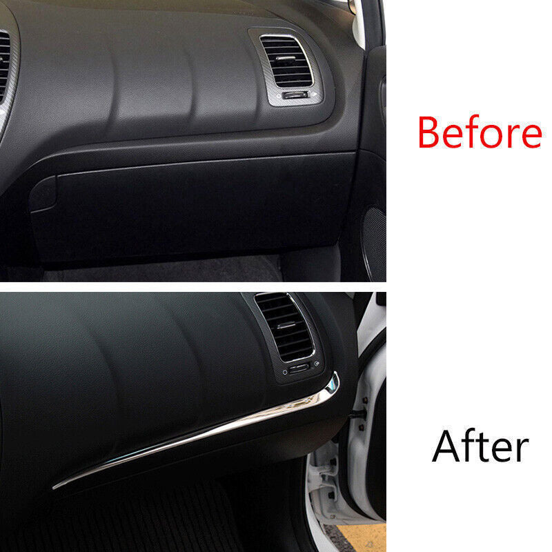 Car Dashboard for Co -Pilot Strip Cover Trim for Kia K3 Forte 2014-2018 Chrome Steel