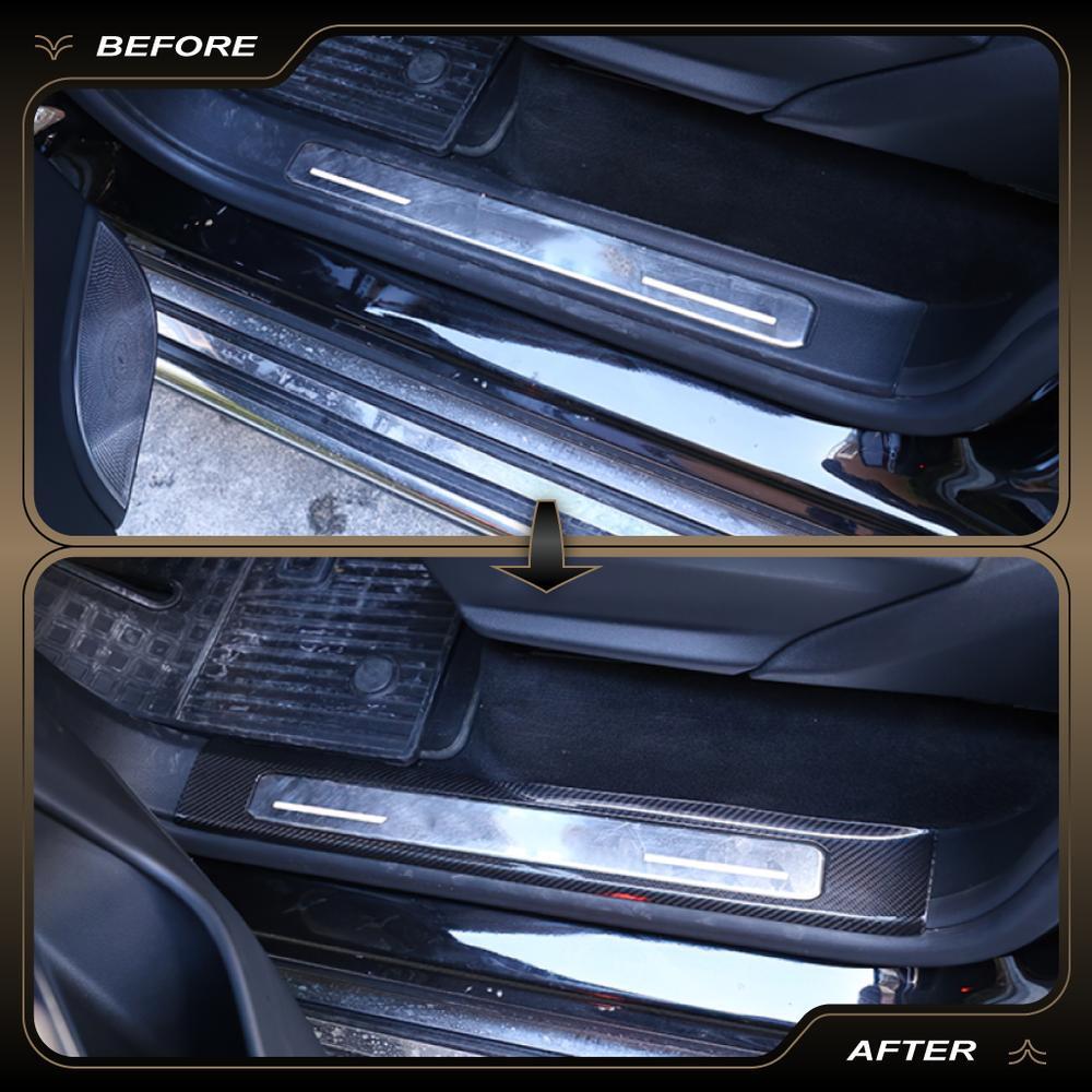 Carbon fiber Door Sill Protective Plate Cover 4x For G-Class W464 G500 G63 19-23