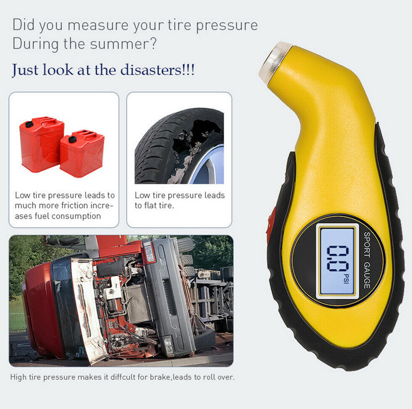 Digital tire pressure gauge LCD electronic car tester suitable for Skoda for Smart