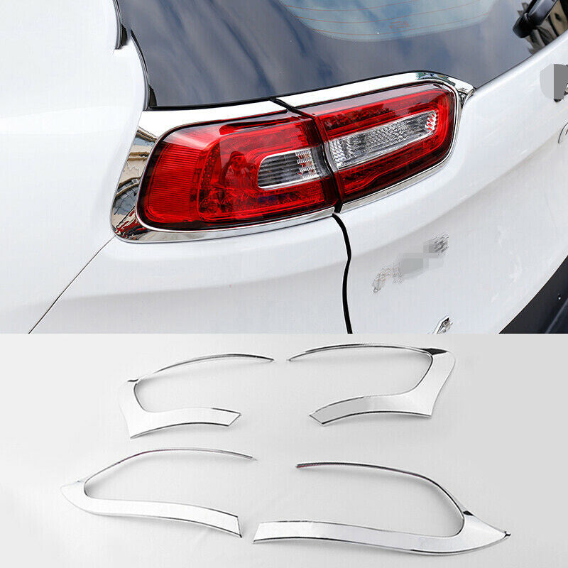 4P for Jeep Cherokee 2014-2021 Chrome Rear Lamp Tail Light Lamp Frame Cover Trim